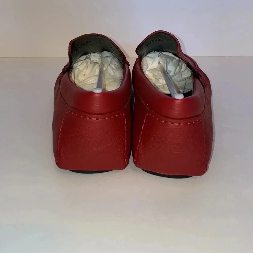 Gucci Driver Red Leather Loafers G7, US8